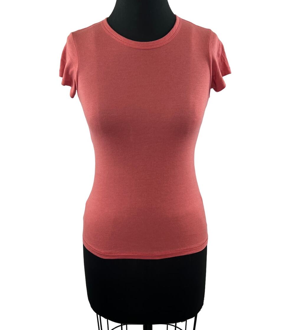 RAG & BONE Pink Cotton Blend Crewneck Short Sleeve Lightweight T-Shirt Size XXS